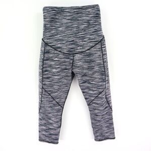 A:Glow Activewear Capri Leggings Maternity L Black Heathered Stretch High Rise